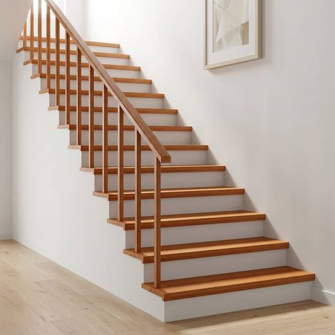 vidaXL Tappeti per scale 4 pz 100 x 25 x 2 cm Marrone Chiaro