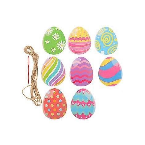 24 décorations en papier en forme d'œufs de Pâques, étiquettes en papier pour œufs de Pâques, décorations à suspendre pour fête de Pâques