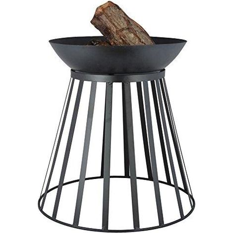 Esschert-Design Brasero Moderno negro doble función