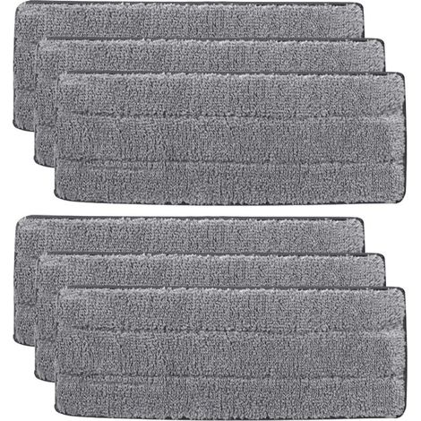 Lot de 6 tampons de Nettoyage en Microfibre - pour serpillères Plates, serpillères Velcro (1/5)