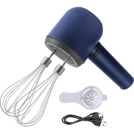Mélangeur à Main sans Fouet Électrique à Double Bâton Mélangeur Électrique Portable Rechargeable par USB Batteur à Œufs à 3 Vitesses pour la Cuisson (1/5)
