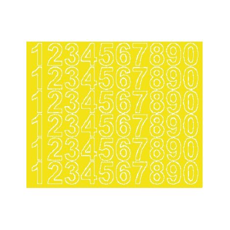 Adesivi numerici autoadesivi da 3 cm, gialli lucidi (1/2)