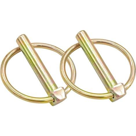 CCYKXA 4 Pcs Clip Pins, Lynch Pin with Ring, Assortment of Round Safety Clip Pins, Lynch Pin for Farm Tractor Trailer, for Farm Vehicles(M6) (1/5)