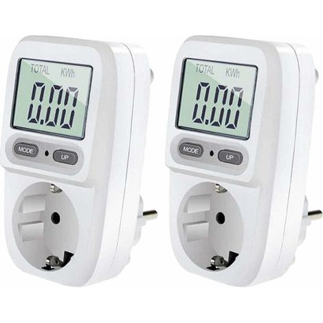 [Lot de 2] Compteur consommation d'énergie Compteur puissance compteur d'électricité prise Compteur coût énergétique Compteur consommation d'énergie Prise moniteur d'utilisation d'électricité