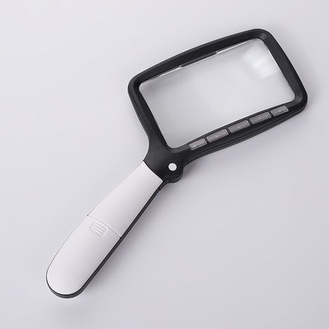 Lntyq Rechteckige Leselupe, beleuchtete Leselupe, 3-fach große beleuchtete Lupen mit 5 LED-Lichtern, 2 Intensitätsmodi, für Senioren, Kinder, Hobbys, Handwerk, Uhrmacher (1/5)