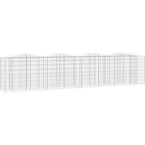 Arched Gabion Raised Bed 400x50x100 cm Galvanised Iron vidaXL