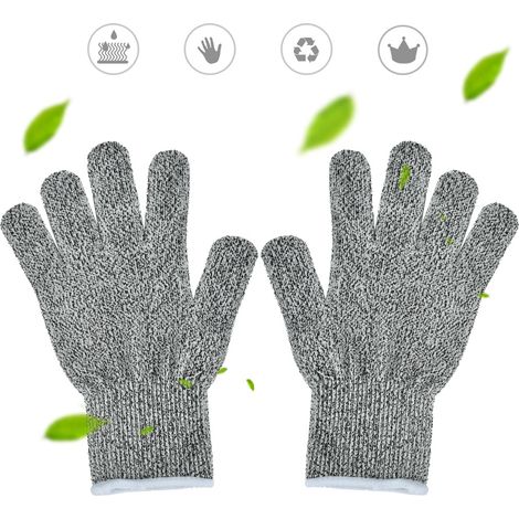 1 Paire de Gants de Protection Anti-Coupures Niveau 5 pour Cuisine, Résistants aux Couteaux Tranchants (Taille S 20cm) (1/5)