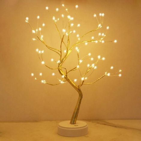 Arbre Lumineux LED, Arbre Lumineux Blanc Chaud, Lampe Arbre Lumineux Branches Réglables, 108 LED, pour la Décoration de Fête de Mariage, Alimentation par USB/Batterie (1/5)