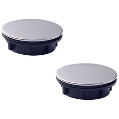 Lot de 2 Couvercles de Trou d'évier de Cuisine pour évier de Cuisine, Trou de Robinet, Couvercle de Trou de Robinet de Salle de Bain, Couvercles de Débordement d'évier en Acier Inoxydable (35 mm) (1/5)