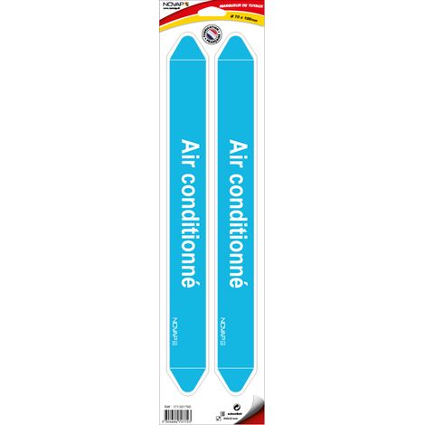 Planche de 2 marqueurs de tuyauterie 450 x 52 mm pour Ø 70 à 100 mm - Air conditionné - 4707723
