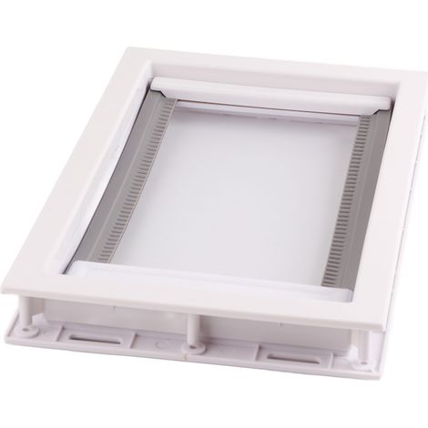 Porte pour animaux en PVC avec aimant à fermeture automatique bidirectionnelle, accessoire de sécurité pour chat et chien, blanc, taille M (1/5)