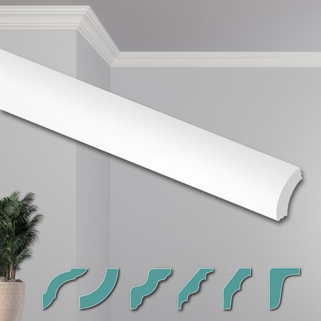 HEXIMO Corniches de Plafond Modernes en Polystyrène XPS Blanc, 2 Mètres Moulures Décoratives Angles: ZG2 - 22 x 22 mm, Paquet d'économie de 40 mètres