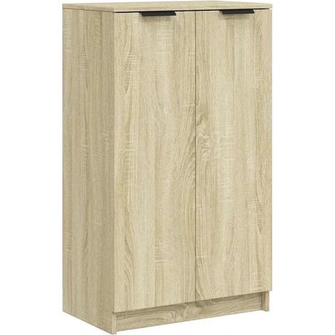 Meuble à chaussures, chêne Sonoma, 59x35x100,5 cm, bois d'ingénierie. (1/5)