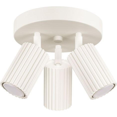 Spot Lampe Aluminium GU10 verstellbar 19,5 cm breit Creme 3-flammig rund Modern (1/5)