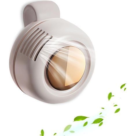Mini-, tragbarer und leiser, klingenloser Clip-Ventilator – Ideal für den Außenbereich, Reisen und Büro (Reisezubehör) – 3 einstellbare Geschwindigkeitsstufen (Typ-C-Anschluss, Weiß) (1/5)