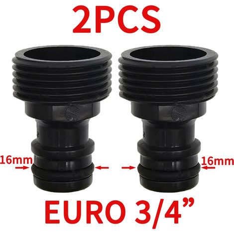 (pour EURO (2PCS) A) Raccord rapide 3/4'' à embout cannelé EURO pour tuyau d'arrosage PE 16 mm 20 mm, système d'irrigation goutte à goutte pour jardin (1/5)