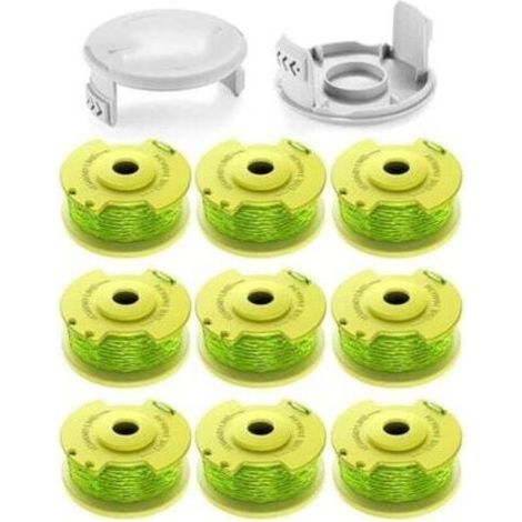 Geeignet für RYOBI Rasenmäherzubehör, AC80RL3/AC14HCA Rasenschneidkopf, Rasenschneidfaden (9 Spulen, 2 Abdeckungen) (1/4)