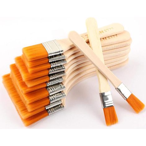 Flache Pinsel mit Holzgriff Große flache Acrylpinsel Professionelle flache Acrylpinsel Nylon-Malpinsel zum Malen und Reinigen von Wandmalereien (12 Stück) (1/5)
