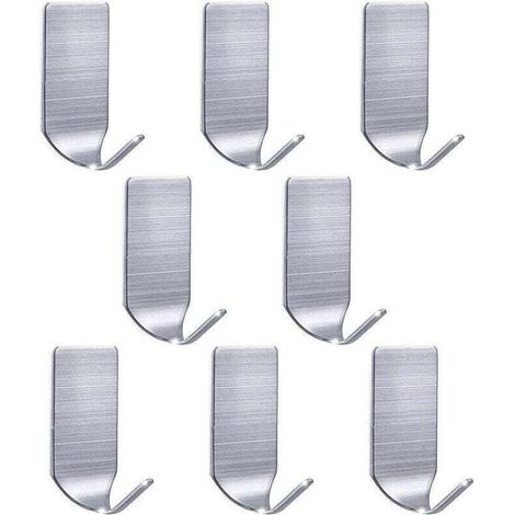 Stabile Wandhaken, wasserfeste Edelstahl-Wandhaken für Kleider, Handtücher, Schlüsselanhänger, Taschen, Lichterketten – 8er-Pack für Zuhause, Küche, Wohnzimmer