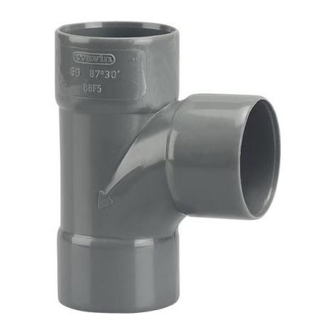 Té pied de biche culotte PVC double Femelle 87°30 D50 - WAVIN - 3026024 (1/2)