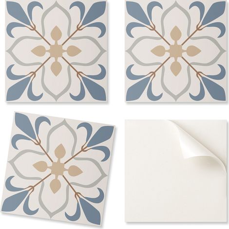Paquete de baldosas de vinilo autoadhesivas con estampado floral y hojas para sal贸n, 9x30x30 cm.