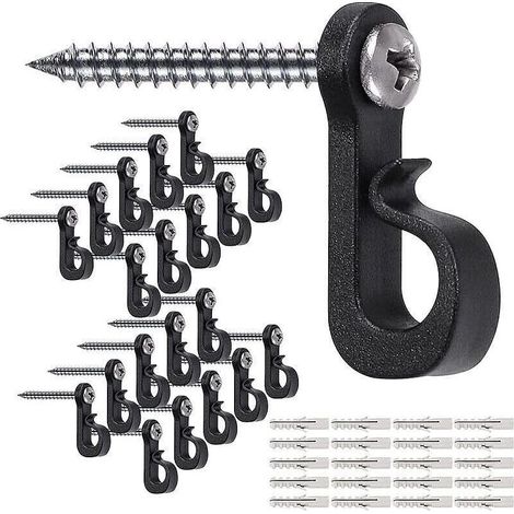 20 Q-Hanger-Schraubhaken für den Innen- und Außenbereich, für Weihnachtsbeleuchtung, Garagendekoration, Silvesterdekoration und Lichterketten im Freien (1/4)