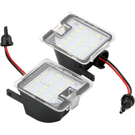Éclairage LED sous rétroviseur latéral (blanc) - Compatible avec Ford Focus 3, Kuga 2, Mondeo 4 (2007-2014), C-Max 2 et Escape. Éclairage d'accueil pour portières de voiture. (1/5)