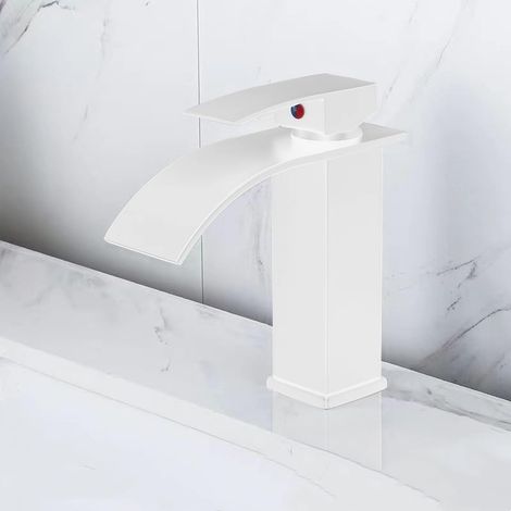 NOIR BEC LARGE CHAUD ET FROID LAVABO DE COMPTOIR DE SALLE DE BAIN ROBINET DOUBLE TROU SIMPLE AVEC TUYAU D’ENTRÉE DE 60 CM (1/5)