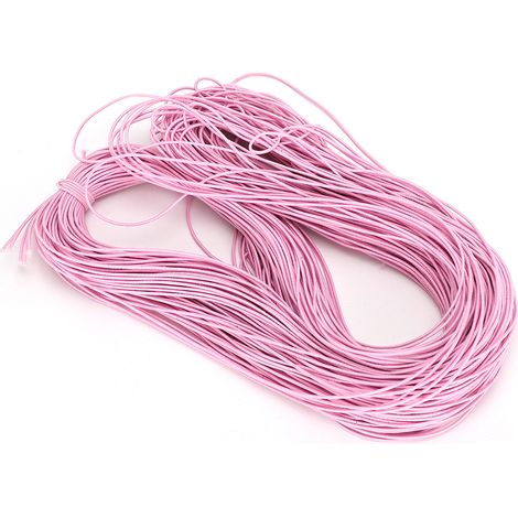Fil de perlage élastique rond 1.5mm x 100m, corde extensible pour fabrication de bijoux DIY, rose clair (1/5)