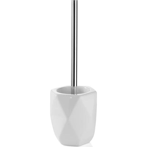 Portascopino bagno d'appoggio bianco Gedy serie Dalia in ceramica (1/4)