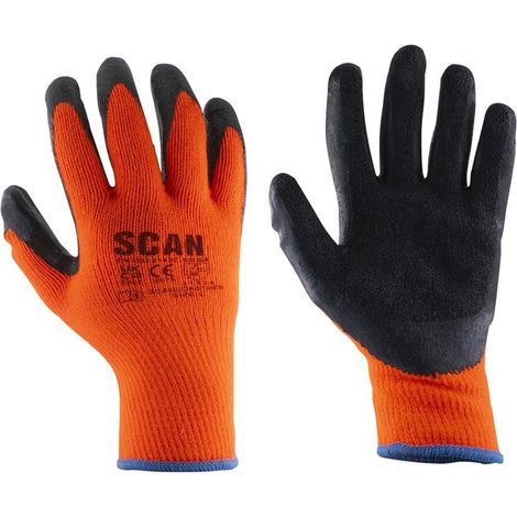 5 Pairs Scan Knitshell Thermal Gloves Orange Black Medium Size 8 SCAGLOKSTH5 (1/3)