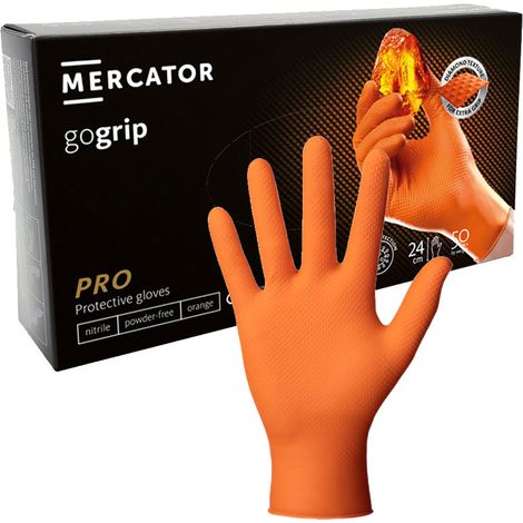 Mercator Gogrip Nitrilhandschuhe, Größe S, orange, 50 Stück (1/5)