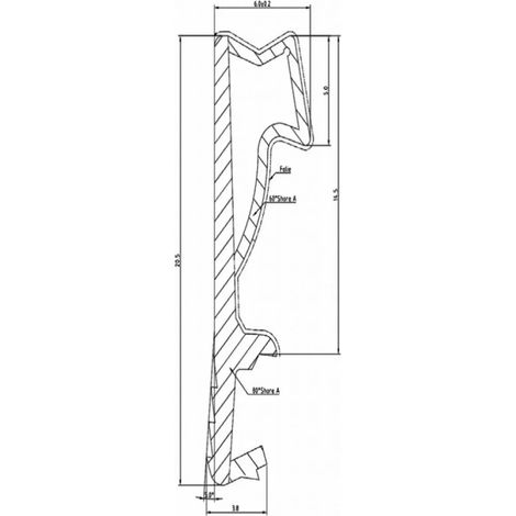 JOINT OUVRANT HT 15MM NOIR LE ML POUR RAINURE DE 3MM