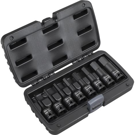 Sealey AK5601 Premier Hex Impact Socket Bit Set 1/2""Sq Drive 8pc