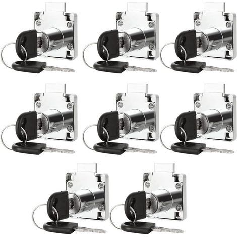 Set of 8 Furniture Locks, Securing Drawers, Cabinets, Mailboxes, Practical and Reliable (1/5)