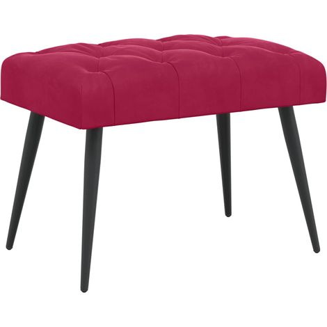 Bank mit Knopfheftung Weinrot 60 x 40 x 45 cm Samt vidaXL (1/5)