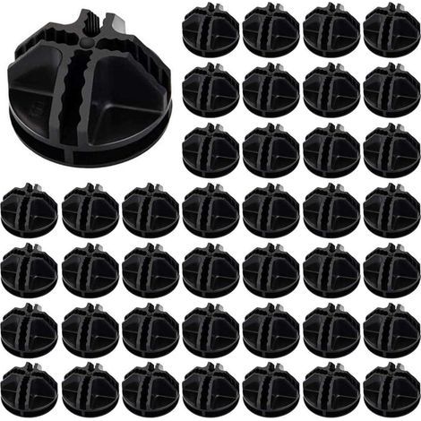 40pcs Connecteurs en Plastique Cube de Rangement Noir Cube de Grille Connecteurs Raccord Meuble de Rangement Portable en Plastique pour Cubes de Rangement Rayonnage Armoire Modulaire (1/4)