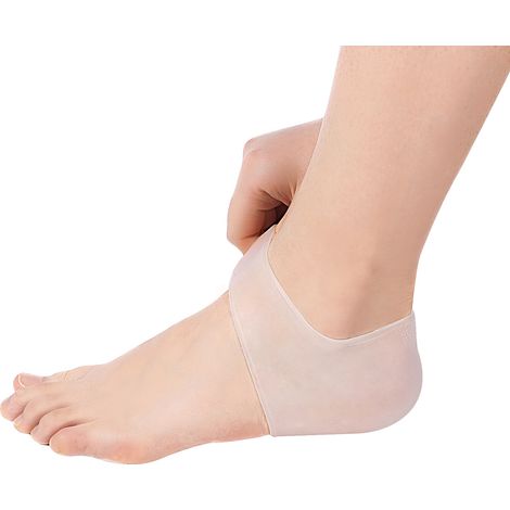Chaussettes de soin gel hydratant silicone 2 pièces, blanc, chaussons pour talons secs et crevassés, soulagement de la douleur (1/5)