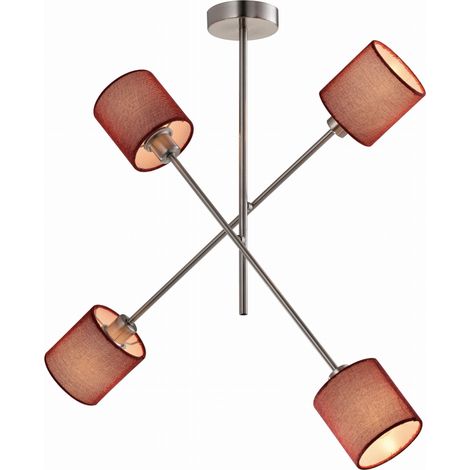 Lampada plafoniera Candellux SAX 34-70692 4xE14 cromo tessuto