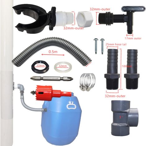 Raccord en T universel pour collecteur d'eau de pluie 70-110
