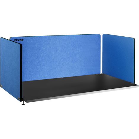 VEVOR Panneau de Separation pour Bureau 3 Panneaux Bleu Marine Separateur de Bureau Acoustique 152x61x61 cm Panneau Frontal Acoustique Epaisseur Bureau 10-35 mm Ecran de Separation Espace Prive Ecole