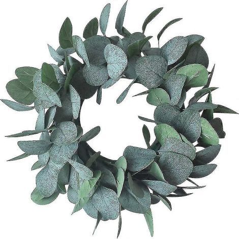 Couronne d'eucalyptus artificiel, couronne artificielle réaliste, couronne de porte en eucalyptus, mariage (1/2)