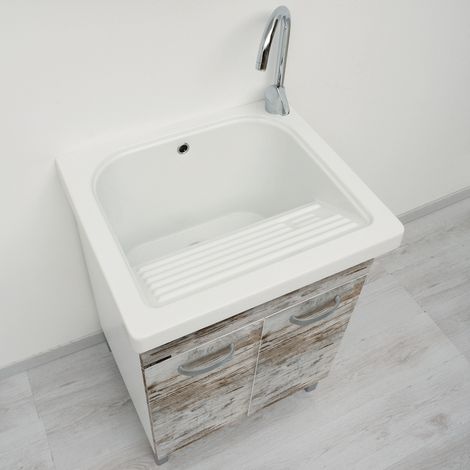 Vasca lavatoio in ceramica 60x50 Dordogne con Mobile MIX DOMINA (1/5)