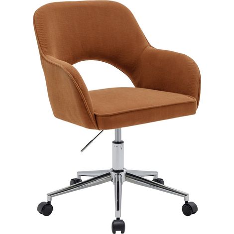 sweeek - Bürostuhl mit Rollen, Cord, verchromtes Gestell (1/5)