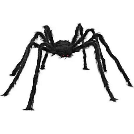 Araignée géante en peluche, décoration d'Halloween, squelette d'araignée, noire