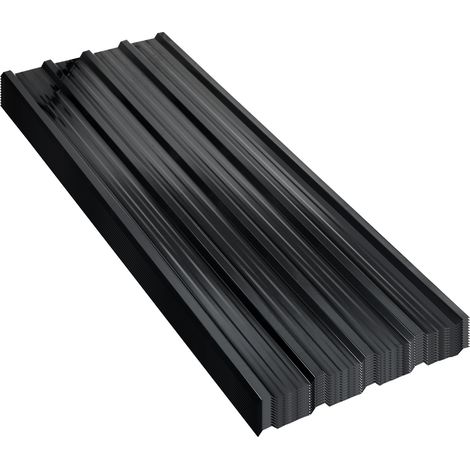 Wolketon 12 paneles perfilados para tejado 115 x 45 cm, antracita, para caseta de jardín, cochera y cobertizo, sin perforar, con guantes anticorte