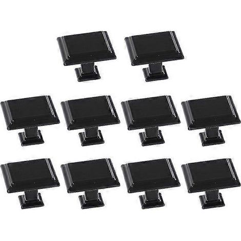 Boutons de tiroir haut de gamme en alliage d'aluminium noir - Lot de 10 pour armoires, commodes, penderies et meubles de bureau (1/4)