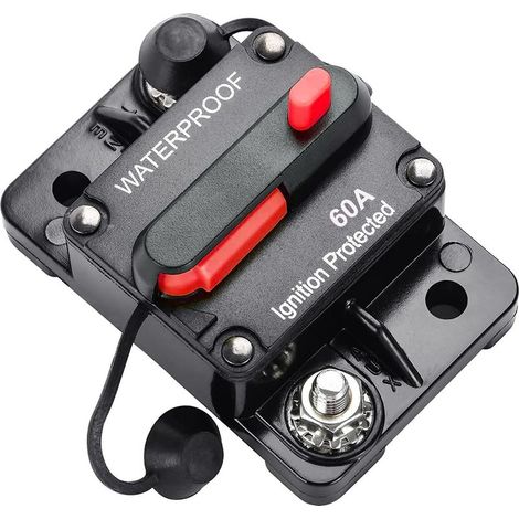 Disjoncteur 60A avec Fusible en Ligne étanche à Réinitialisation Manuelle Alimentation Manuelle 12 V42 VDC (60 A) (1/5)