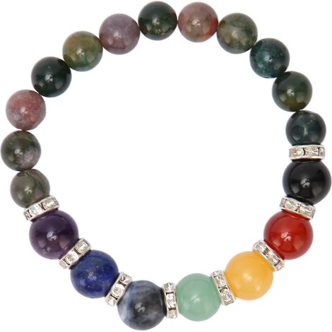 Bracelet Chakras 7 Pierres Guérison Cristaux Méditation Relaxation Anti-Stress pour Femmes Hommes Type 1 (1/5)