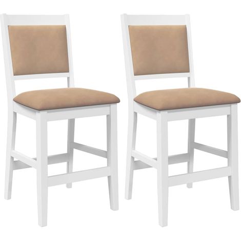 Maison Exclusive - Barhocker mit Kissen 2 Stk. Weiß Massivholz Gu